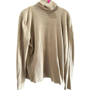 Lauren Ralph Lauren Beige Knit merino wool Turtleneck Pullover Sweater Size XL